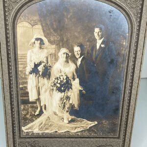 VINTAGE 1920s STUNNING BRIDE GROOM & WEDDING PARTY PORTRAIT PHOTO Lawrence MA
